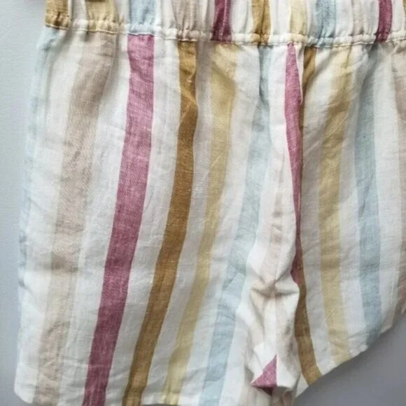 Madewell x Laude the Label Everyday Shorts in Painter Stripe 100% Linen M - Picture 13 of 13